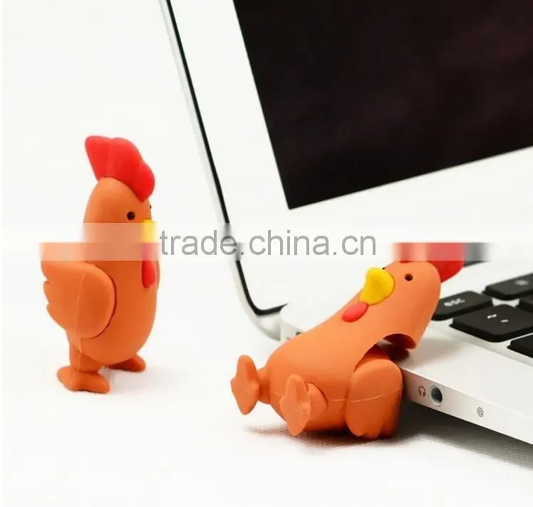 Customized Chicken Design Silicone USB Flash Drive
