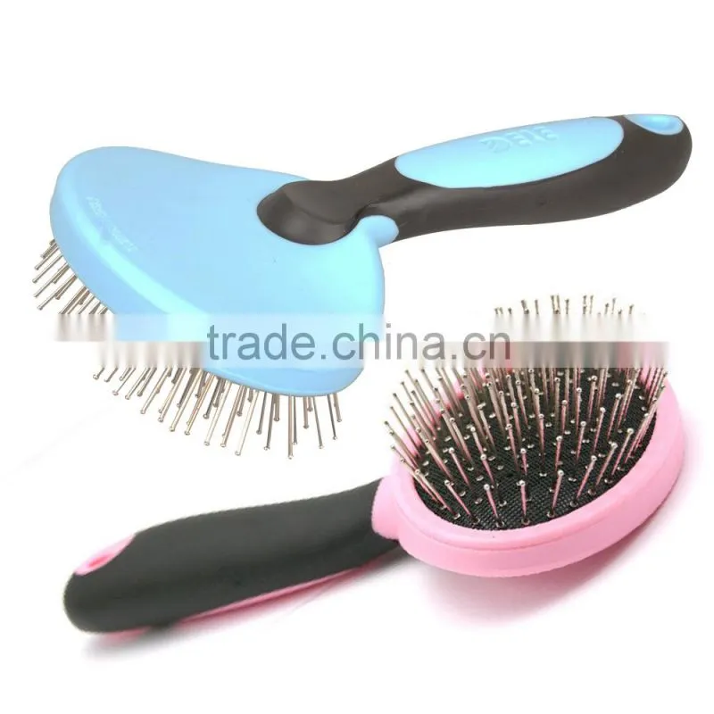 Pink Blue Pet Fur Hair Grooming Shedding Tool Dog Pet Cat Pins Brush Comb