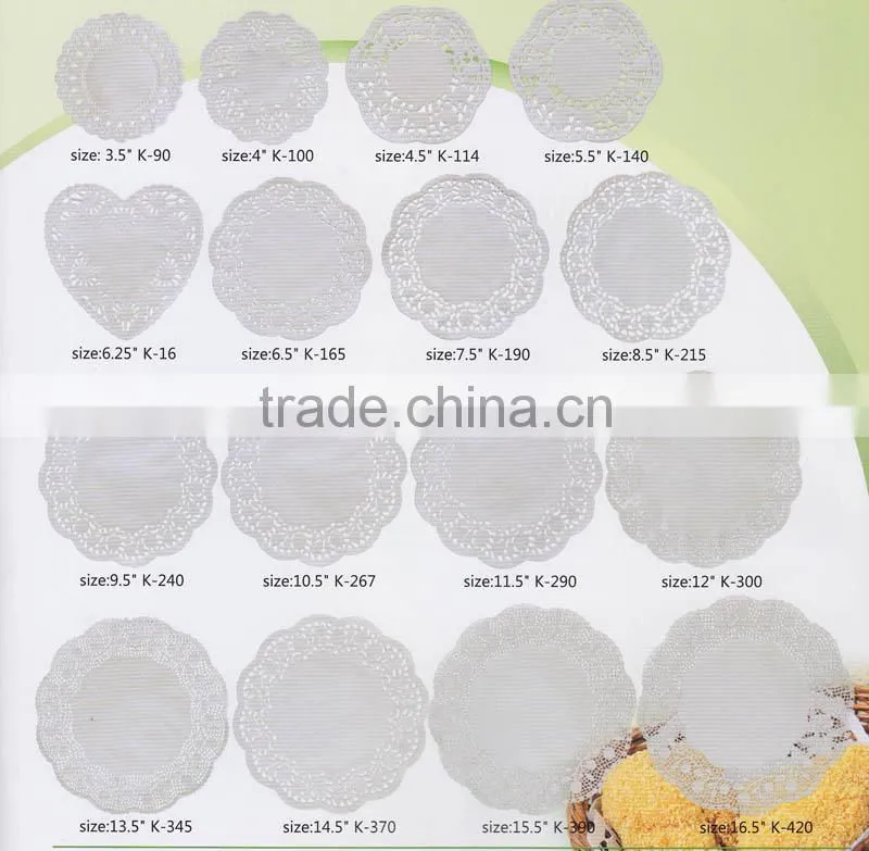 Laser cut cup cake wrapper paper doilies 4.5" round paper doily