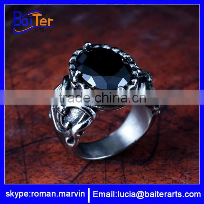 Fashion design yellow gold stainless steel rings for men wholesale