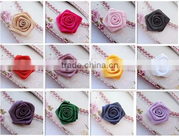 satin purple ribbon roses for garment