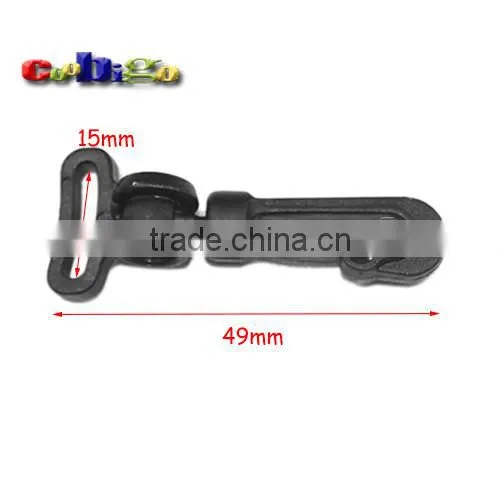 Black Plastic Rotary Snap Hook Clips for Bags Backpack Hanging Outdoor Kits #FLC019-A/B/C/D/E