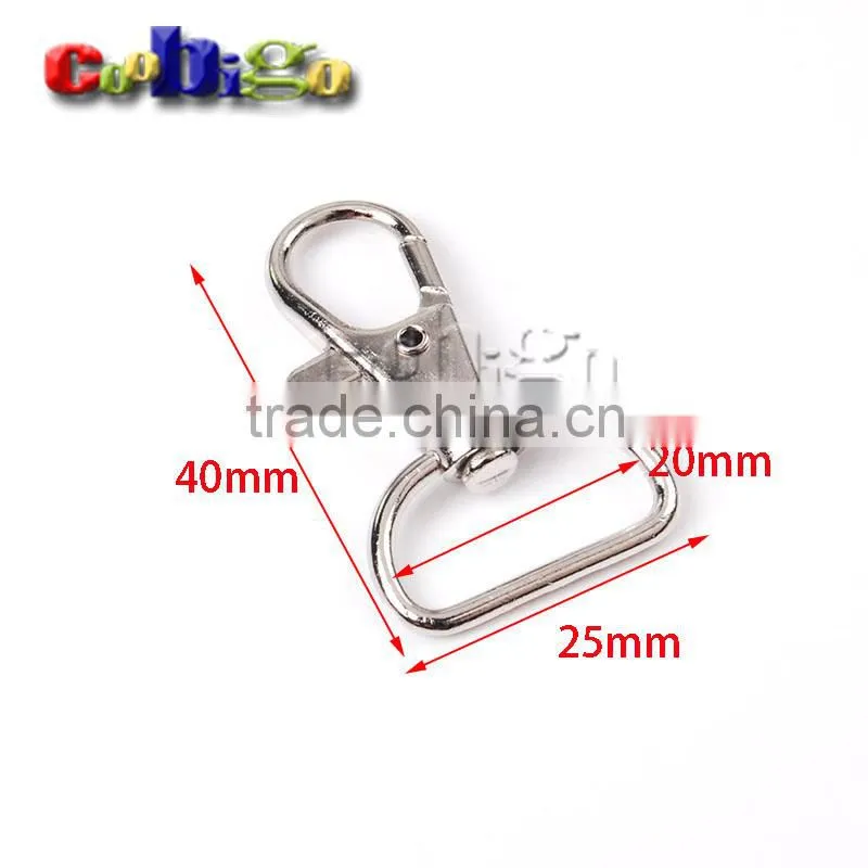 Matel Snap Hooks Rotary Swivel For Backpack Nickel Plated Lobster Clasps #FLQ059-A/B/C/D