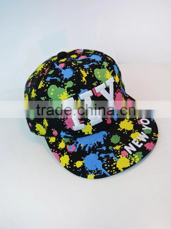 6 panel 3D embroidery attractive fully printing custom made hats for unisex