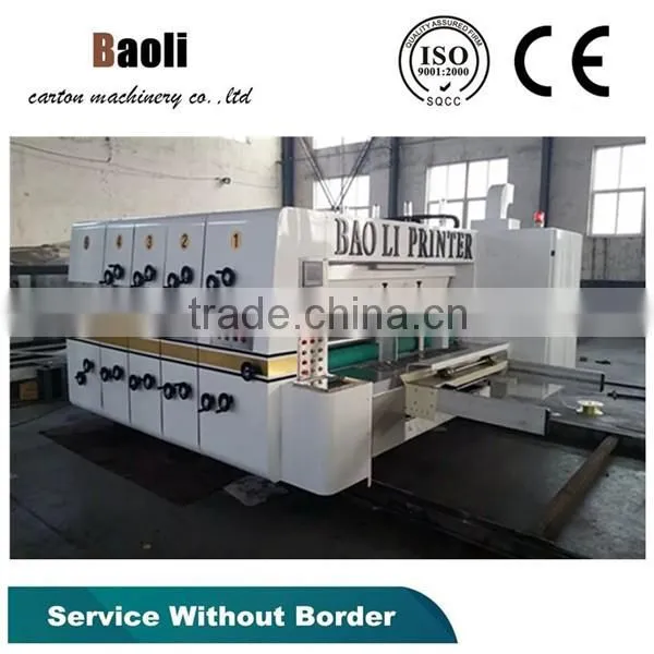 Flexo printer slotter die-cutter stacker machine