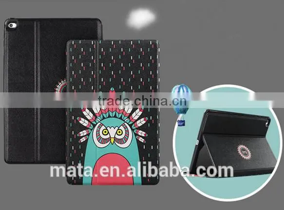 Fashionable Painting Cartoon TPU Leather Case For 360 Degree Rotate For Ipad