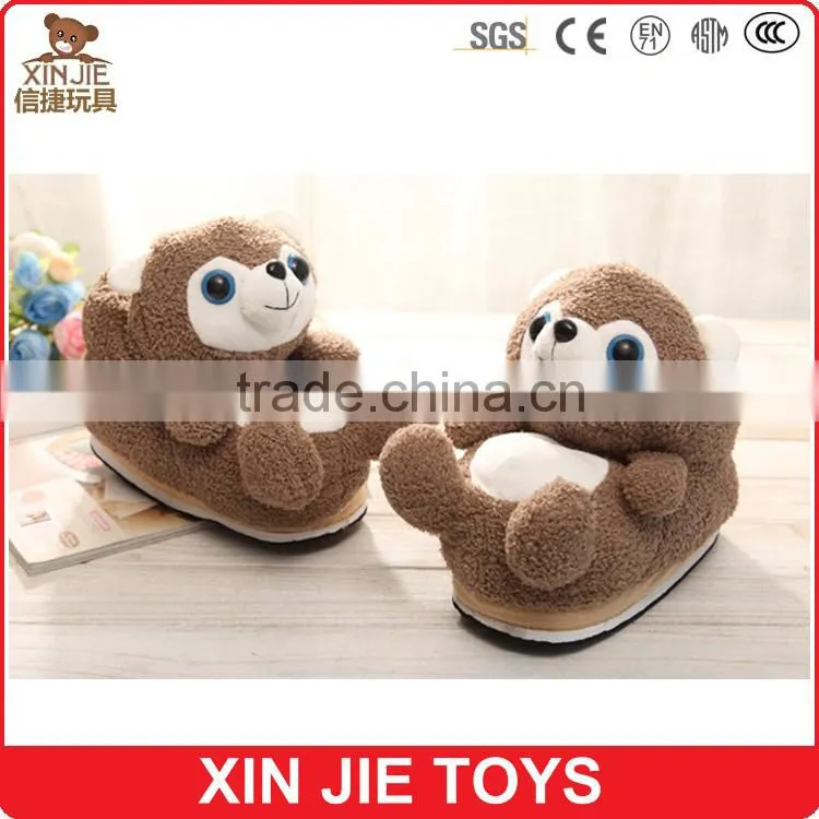 2015 newest plush bear slippers good quality plush slippers manufactuer winter warmly plush slippers