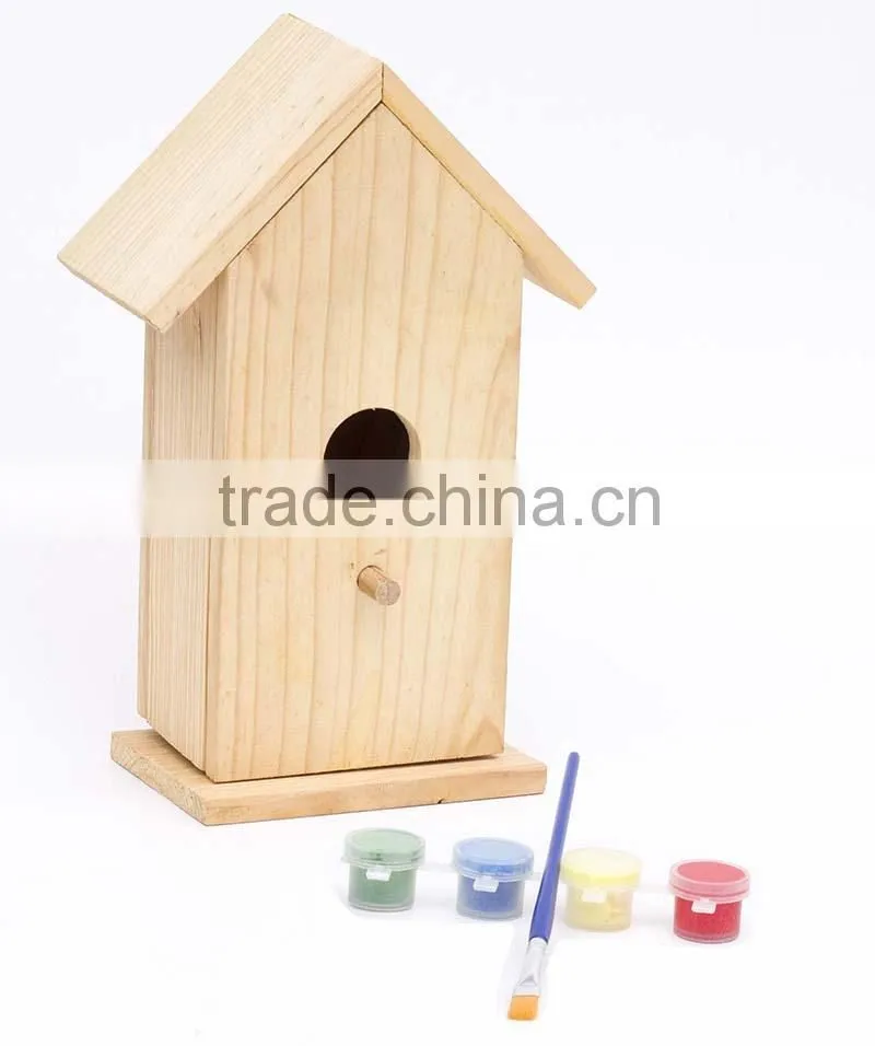 EDUCATIONAL TOYS PAINT & BUILD YOUR WOODEN BIRD HOUSE FOR KIDS