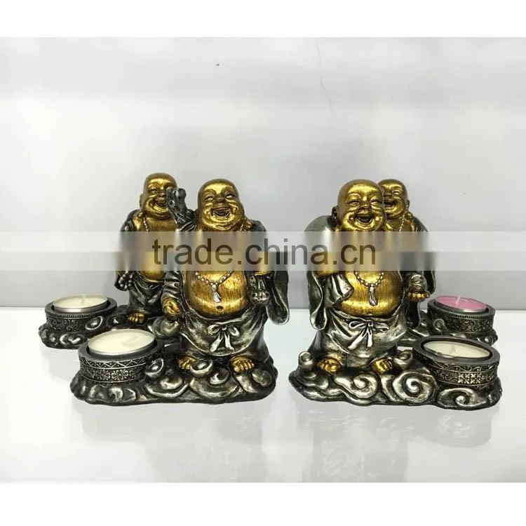 Different size decorative resin antique buddha tealight holder