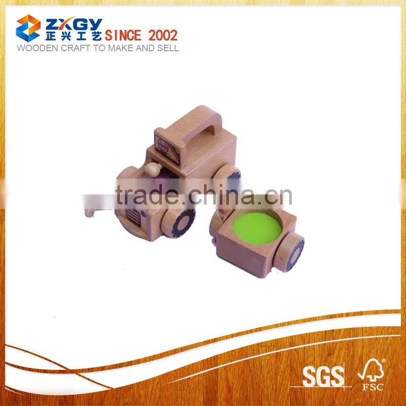 Natural Small Solid Wooden Car Shape Kids Toy