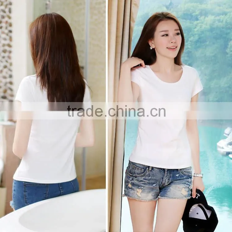 100% cotton blank trendy women o neck design you own t shirt