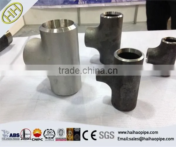 ASME 16.9 Butt Welding Carbon Steel Pipe equal straight Tee Pipe Fitting