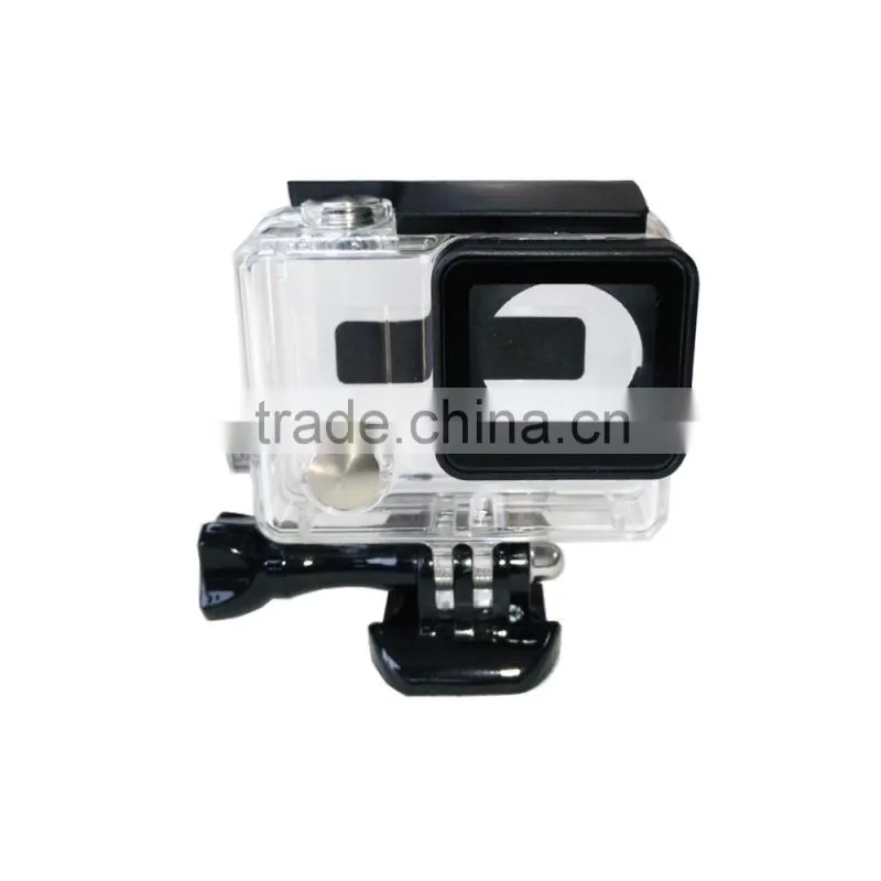 Telesin new arrival waterproof plastic housing case for Go pro Hero3+/4, Transparent color