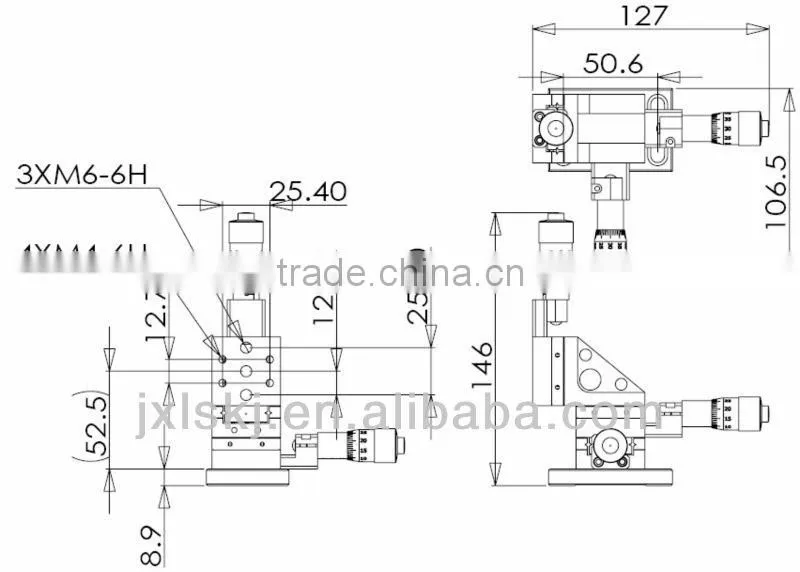 Precision XYZ Linear Translation Positioning Motion Stage HTIMS304R