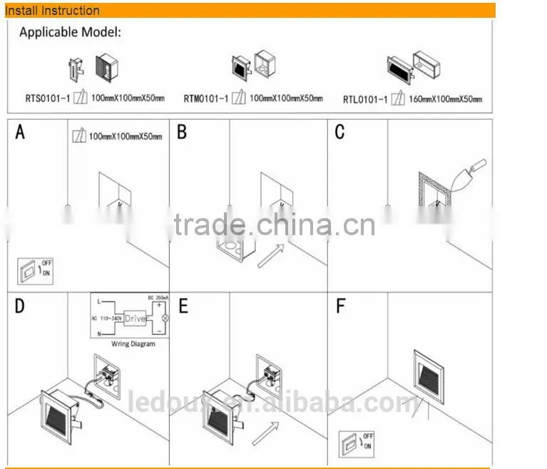 indoor wall light for led step light