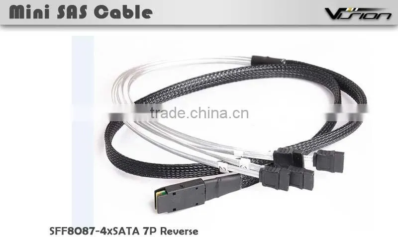Vision Internal Mini SAS SFF-8087 to 4xSATA reverse breakout cable