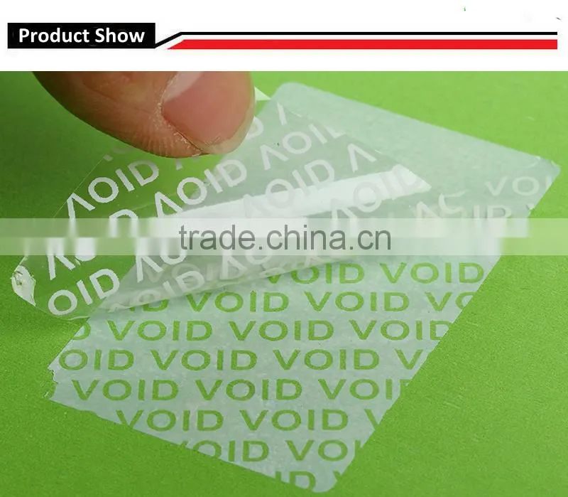 Total transfer Tamper evident label material white label material