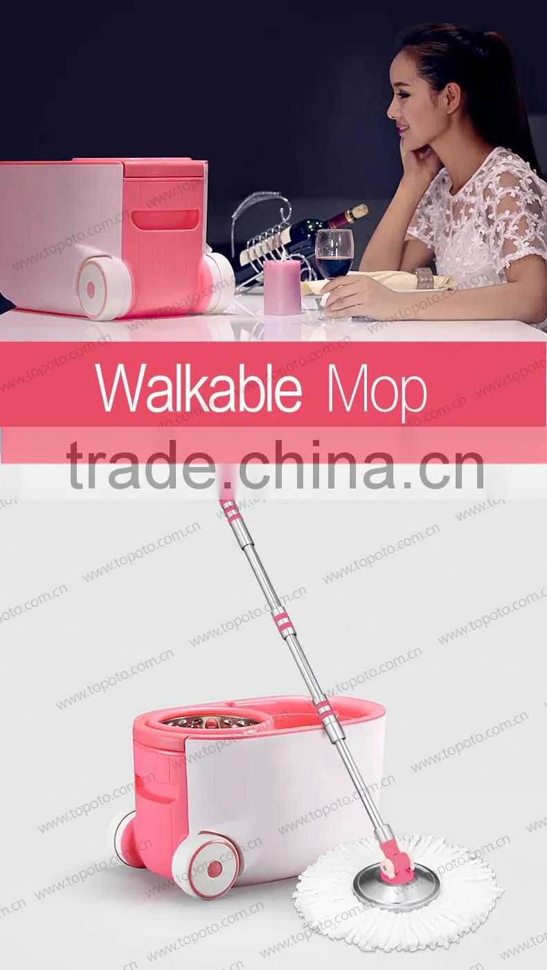topoto mop telescopic handle easy mop rotating mop with flat mop head