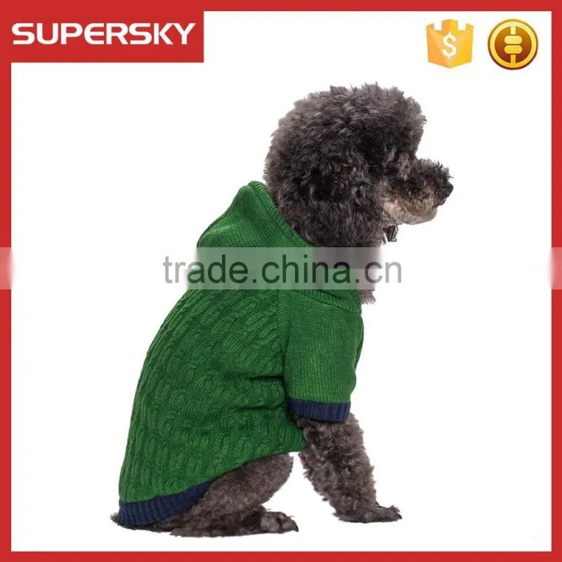 C587 Wholesale Cable Knitted Fleece Hooded Pullover Dog Sweater Custom Knit Dog Sweater Unique Dog Sweaters
