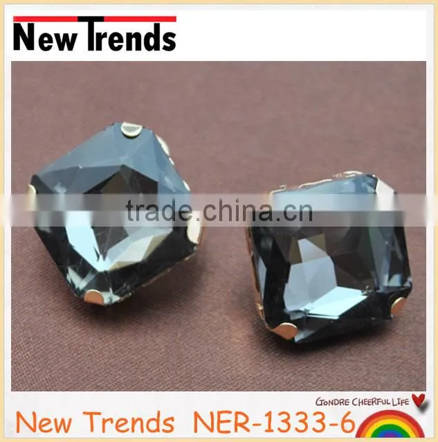 Fashion imitation jewelry crystal fashion square earring