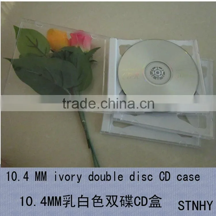 10.4 mm ivory medium plate transparent outer double disc CD case