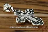 Silver Cross Jesus Christ Crucifix. Russian & Greek Orthodox Style.