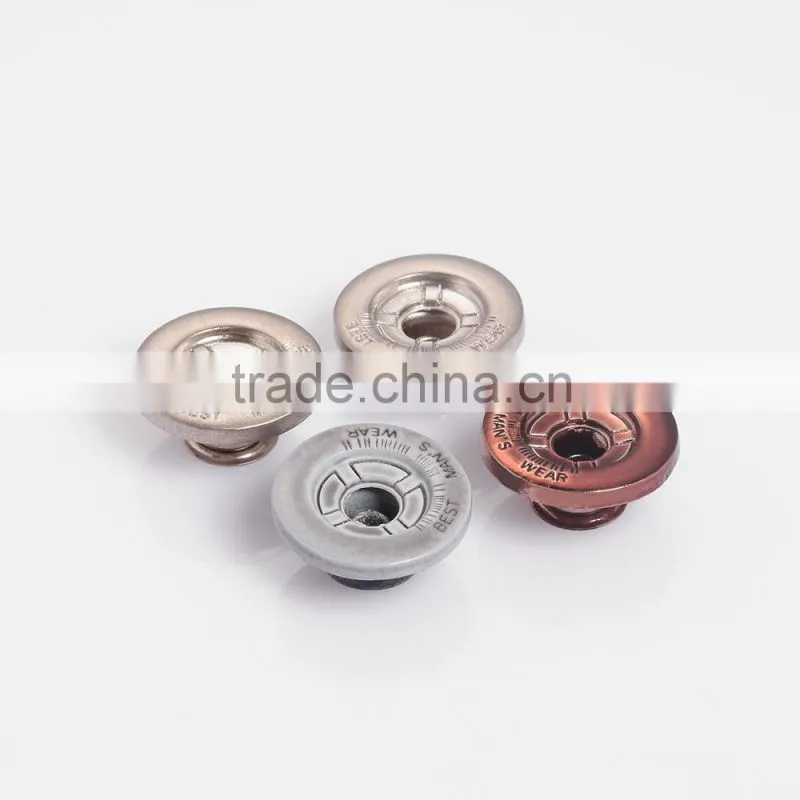 Fashion garment accessories decorative remove metal jeans buttons garment button