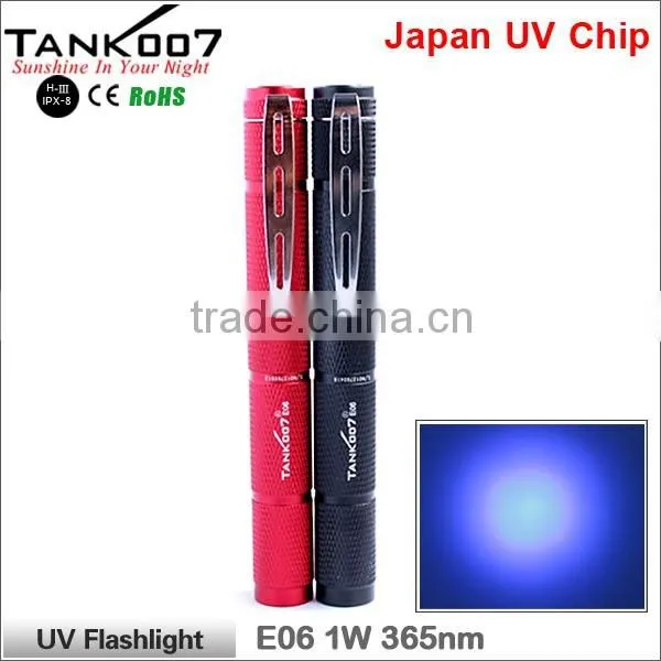 TANK007 led uv penlight Forensics UV pen torch medical blacklight 365nm 1W mini pencil flashlight