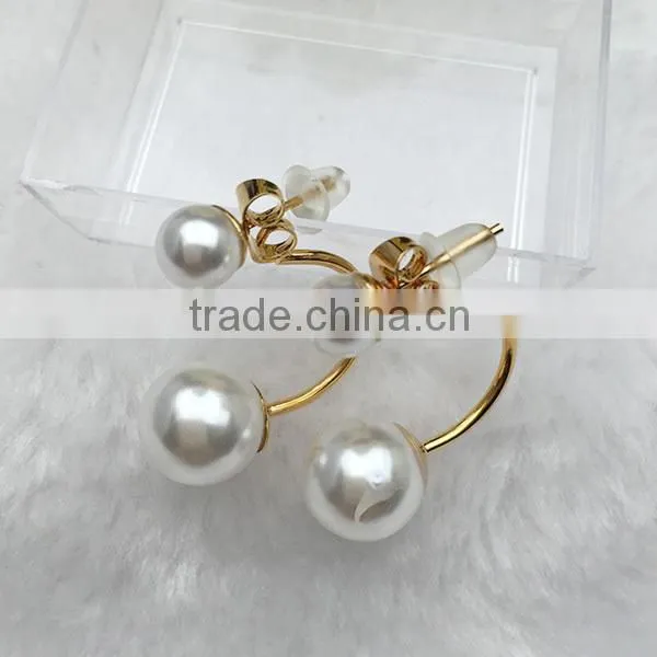 cheap price pearl designs fake double pearl earring
