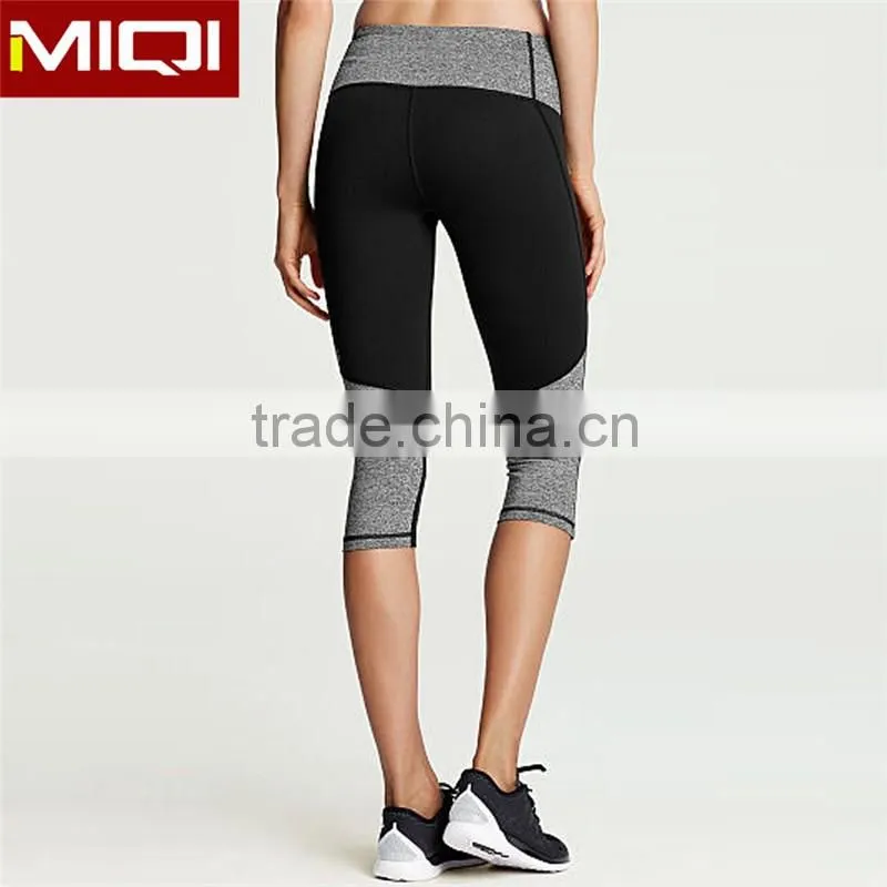 Custom women sublimated printing yoga fitness capri leggings wholesale with plain color back