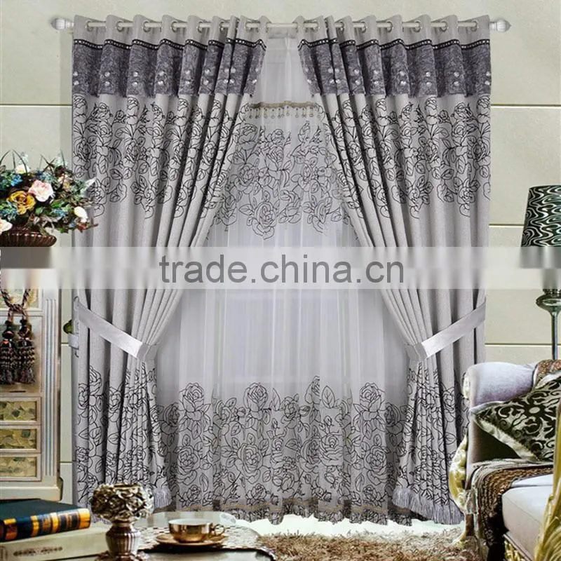 flocking curtain Voile fabric 100% polyester terylene