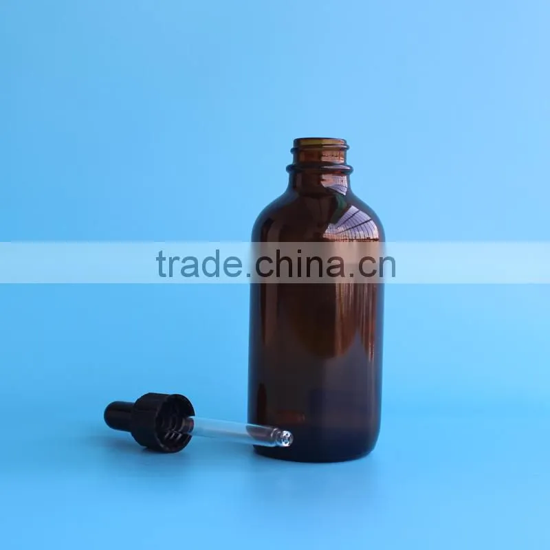 120ml Boston round glass bottle with dropper