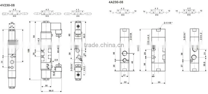 4V200 Series 24vdc Solenoid valve airtac model 4V210-08