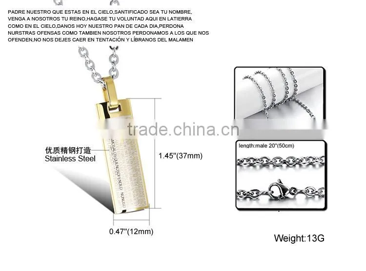 361L Stainless Steel Jewelry Necklaces Men Necklace Pendant
