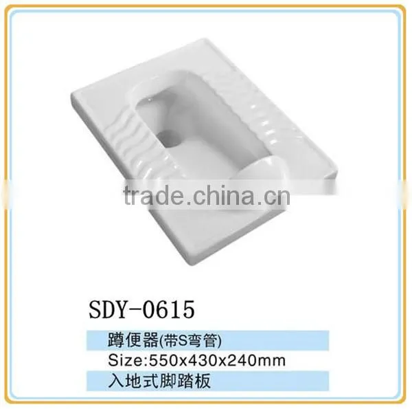 china product bathroom squatting pan with fender ceramic pan