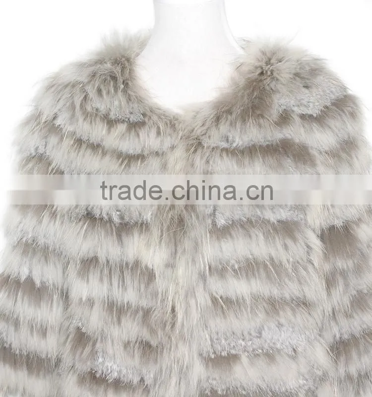 Luxury Natural Raccoon Fur 100% Real fur Coat For Fashion Girls Lady Winter KZ14134