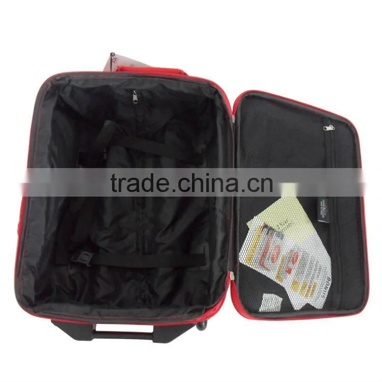2015 Popular Red fabric trolley suitcase 5pcs Set EVA Luggage Bag / unique luggage sets/beautiful luggage sets