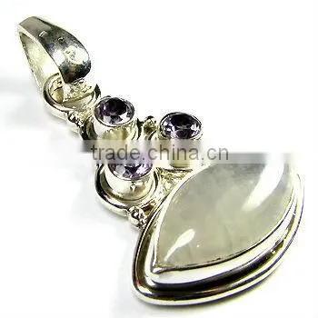 Natural blue tibetan turquoise 925 silver fashion pendant