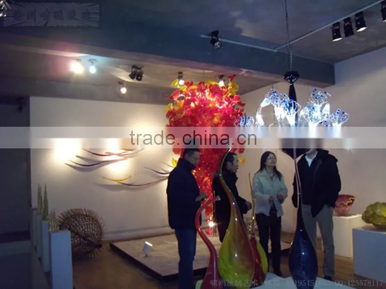 hand blown glass chandelier decoration XO-20150619 Modern glass chandelier from famous Chinese glass artist Mr Ou LianHua