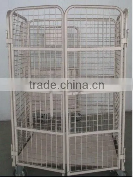 Steel Wire Foldable Rolling Trolley Tool Cart for Warehouse Logistic Workshop