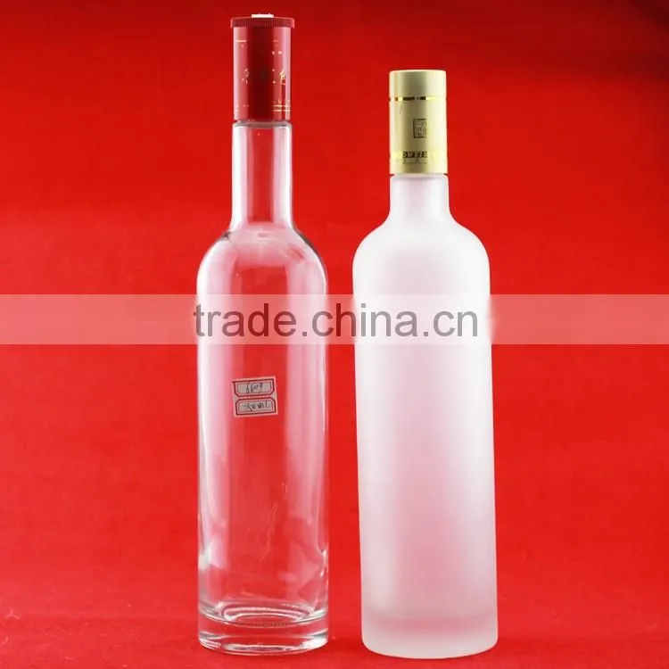 New design boston round bottle square glass liquor bottle liquor bottle factory