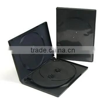 14MM Black Media DVD Case For Quadruple Discs Packaging