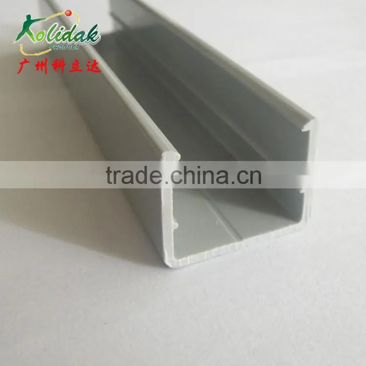 U shape gray PVC plastic profile products extrusion