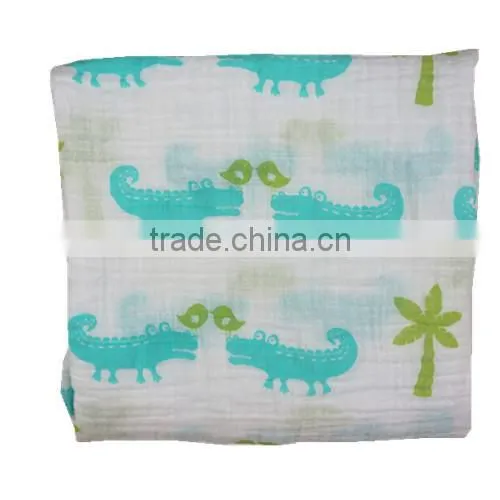 Customized Size Crocodile Design Baby Muslin