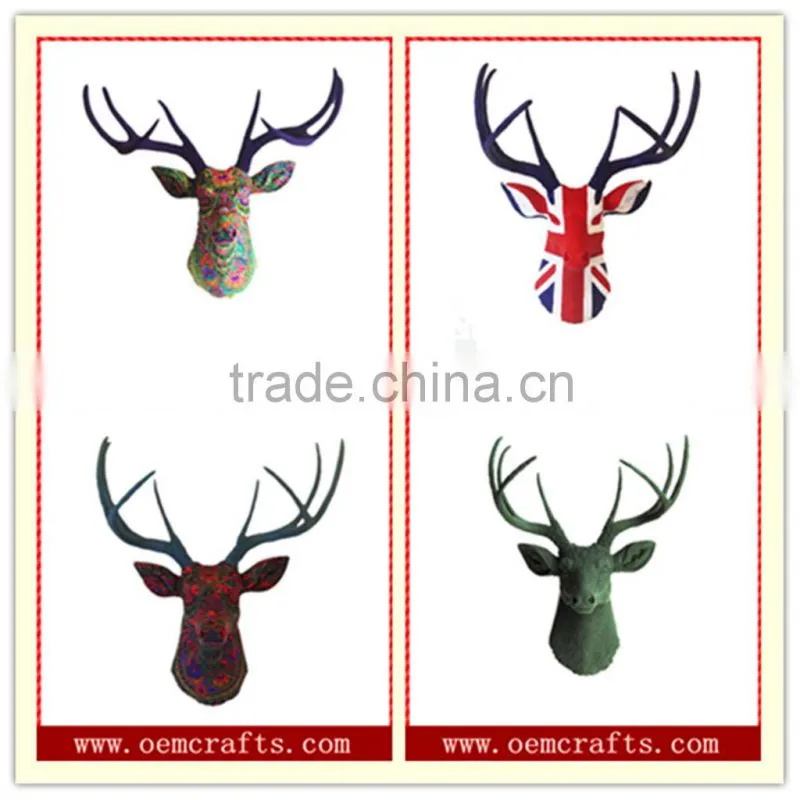 Hand Painted Custom wall mounted white resin deer antler