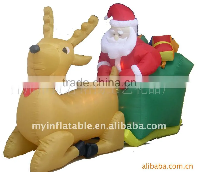 christmas santa in sleigh