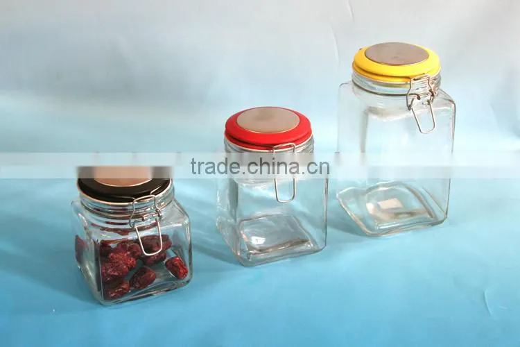 suqare sealed glass caviar jar with caps