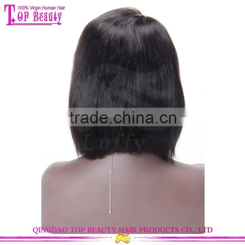 Side part stock cheap 150% density human hair short bob lace front wig brazilian glueless bob lace front wig