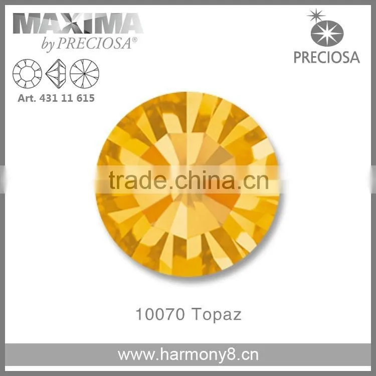 Original PRECIOSA MC Chaton Maxima, Topaz Point Back Rhinetsone