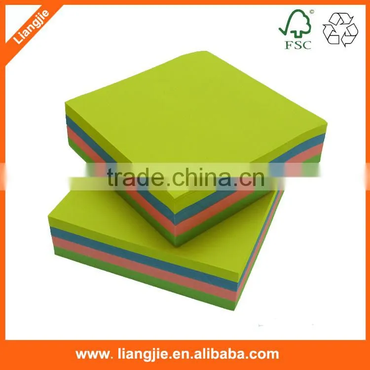 customized self-adhesive notes cube ,neon paper self-adhesive memo pad